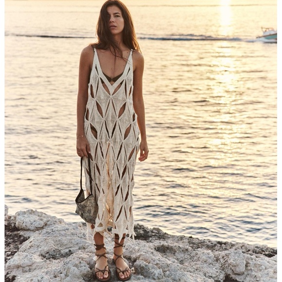 Zara Dresses & Skirts - NEW! Zara Crocheted Slip Dress